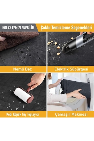 Araç Arka Koltuk Kılıfı - Evcil Hayvan Oto Köpek Koltuk Koruma Örtüsü, Fermuarlı, Konsol Bölmeli, Kaymaz, Ağ