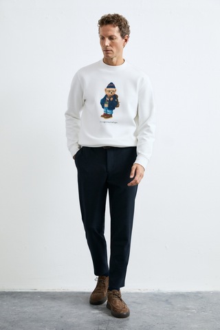 Lufian Mıles Erkek Sweatshirt Kırık Beyaz Kırık Beyaz 112030201100510