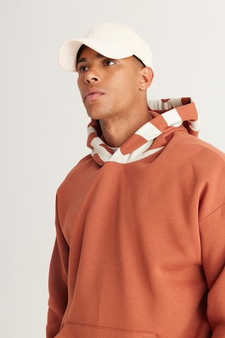 AC&Co / Altınyıldız Classics Erkek Acık Kahve Oversize Fit Bol Kesim Kapüşonlu İçi Polarlı Pamuklu Kapüşonlu Sweatshirt Açık Kahverengi