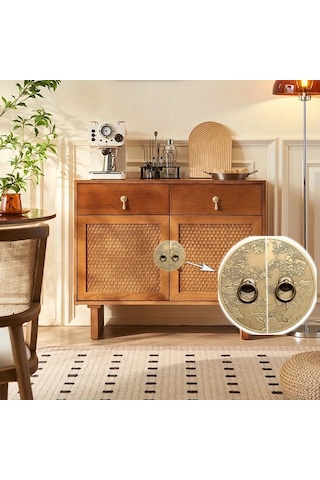 Willowhaven 2 Adet Pirinç Vintage Dolap Ve Mobilya Kulpları Parlak Yuvarlak Kapı Tokmakları