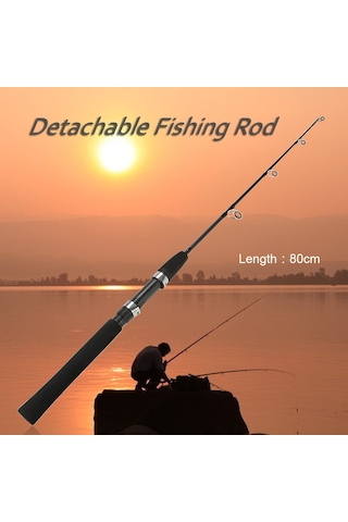 Dianziye 80cm Siyah Olta Kamışı - Seramik Kılavuzlu, Abs Metal Oturaklı, Eva Köpük Tutma Yeri, Dayanıklı Cam Elyaf Takviyeli