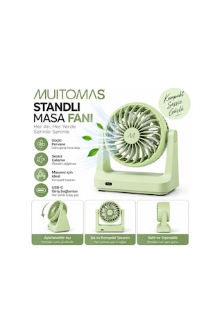 Muıtomas Standlı Masa Fanı Yeşil