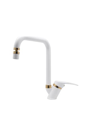 Kustar Lexus Altın Beyaz Mutfak Eviye Bataryası