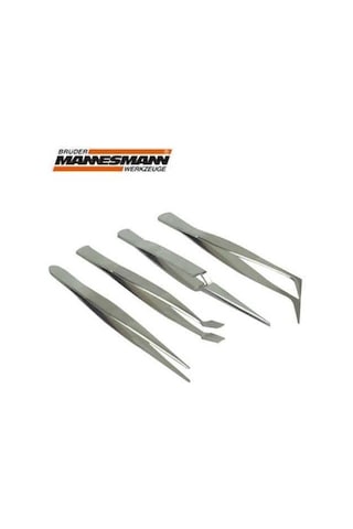 Mannesmann 615 Cımbız Seti 4 Parça Paslanmaz Eğri Düz Nokta Çapra