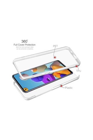 Teknomoda Samsung Uyumlu Galaxy A21S 360 Kilif Seffaf Ön Arka Silikon 470561079