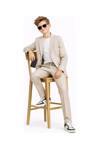 Ahengim Erkek Çocuk Modern Casual Slim Fit Takım Elbise Ak2850 Bej