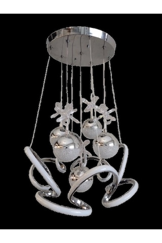 Dmr 5 Toplu Dron Sarkıt Led Avize Krom Kasa Üç Renk 6500k/4000k/3000k Beyaz Ilık/beyaz/sarı Günışı Çok Renkli