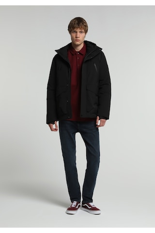 Colin's Colins Kalın Çok Cepli Su Geçirmez Fermuarlı Regular Fit Kapüşonlu Fermuarlı Astarlı Erkek Siyah Mont Cl1082066 Q1.v1 Blk