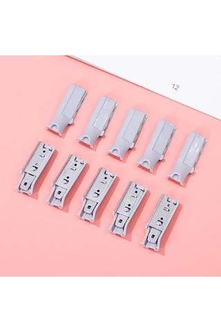 Sones Kaş Düzeltici İçin 10 Adet Paslanmaz Çelik Microblading Bıçağı Gri