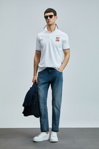 Lufian Erkek Sansa Smart Polo T-shirt 111040218 Beyaz Beyaz