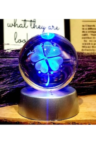 Mobgift Şans Yoncasırenk Değiştiren Kristal Cam Küre Renkli