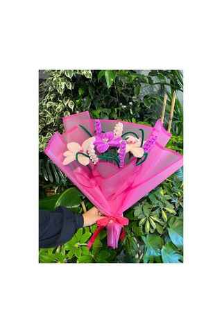 Şönil Lilyum Buketi El Yapımı Şıklık Pembe - 870245051 Pembe