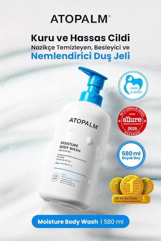 Kuru & Hassas Cilt İçin Besleyici & Nemlendirici Nazik Duş Jeli Atopalm Moisture Body Wash Beyaz Sabun