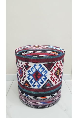 Dijital baskılı desenli kumaş puf oturma pufu