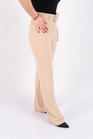 Tulin Tülin K24-12002 Kadın Örme Kemerli Pantolon Ss K24-12002-R0919 Krem