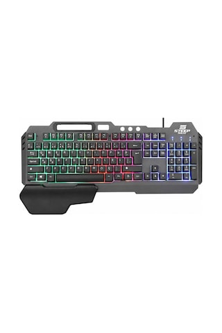 Gaming Klavye Mekanik Hisli Bilek Destekli Kablolu Rainbow Işıklı Oyuncu Klavye