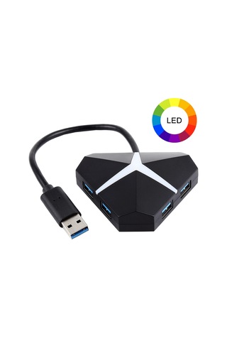 Sones 5gbps Süper Hızlı 4 Portlu Usb 3.0 Hub Adaptörü, Kablo Uzunluğu: Yaklaşık 20 Cm Siyah