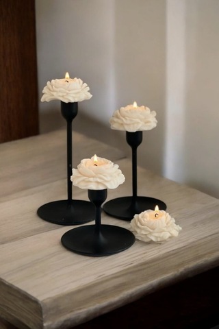Rabiart Nişanınıza Özel, El Yapımı Şakayık Mum Hediyelikler 6'lı Set Beyaz