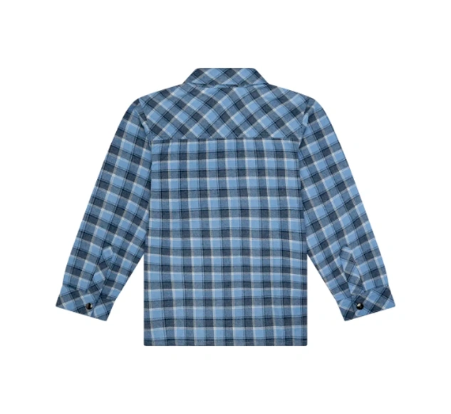 Erkek Çocuk Çıtçıtlı Cepli Ekose Oduncu Gömlek Mnt25e215 Mavi