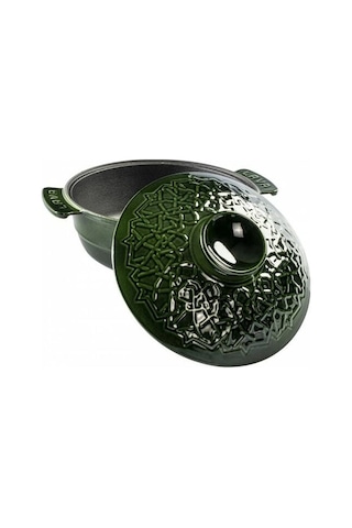 Lava Anatolia Selçuklu Güveci Çap Ø 26 Cm. - Majolica Yeşil Ahşap Kaşık Hediyeli Yeşil