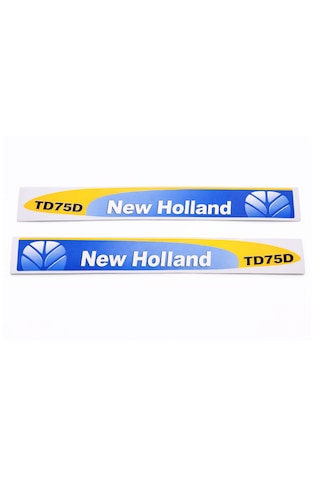 New Holland TD75D Yan Yazı Takımı Kaporta Etiketi Sağ - Sol Kaput Sticker Seti