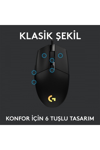 LOGITECH G G102 LIGHTSYNC 8000-DPI RGB OYUNC   MOUSE 910-005823