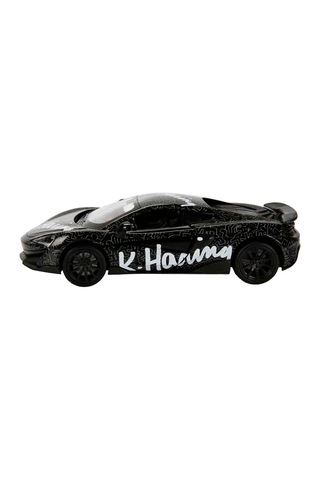 1:32 Sesli Ve Işıklı Rmz Hobby Keith Haring Serisi Die Cast Çek Bırak Model Araba - Siyah Mclaren 60