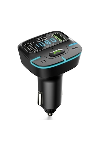 Uiowoo Mp3 F9 Araç Fm Transmitter 5.3 Bluetooth Araç Kiti Usb Type-c 18w Hızlı Şarj Çıkışlı Çakmaklık Girişli