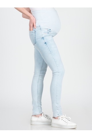 Busa Hamile Esnek Karın Bantlı Beli Ayarlanabilir Skinny Kot Pantolon Buz Mavisi-buz Mavisi