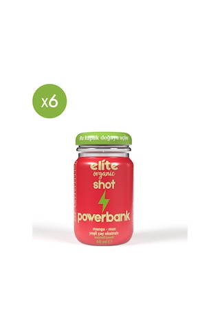 6'lı Shot Powerbank Yeşil Çaylı Meyveli İçecek - 60 Ml