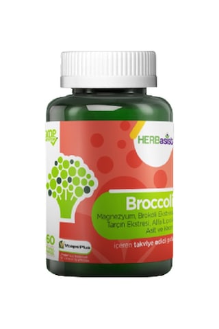 HERBasist Broccoli MagnezyumAlfa Lipoik Asit Krom İçeren Takviye Gıda 60 Kapsül