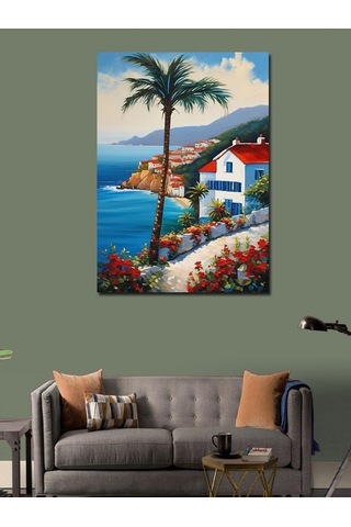 Kanvas Tablo Sahil Evi Manzarası 50cmx70cm