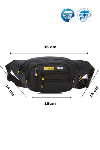 Newish Polo Çapraz Bel Ve Omuz Çantası-free Bag Siyah Sarı