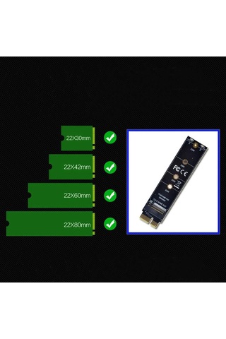Lexroo Nvme M.2 Pcı-e3.0 1x Genişletme Adaptör Kartı Yüksek Hızlı M Anahtar Ngff Dönüştürücü Kart