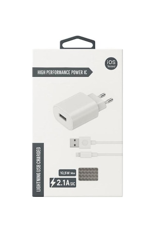 Lightning 10.5w 2.1a Şarj Aleti - Beyaz- Tek Ebat