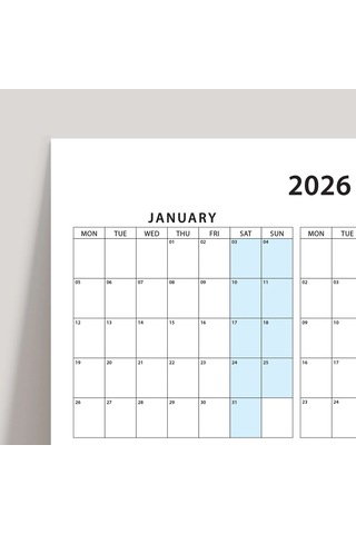 2027 Yıllık Planlayıcı Duvar Takvimi, Aylık Planlayıcı Takvim, Pastel Gökkuşağı Renkler