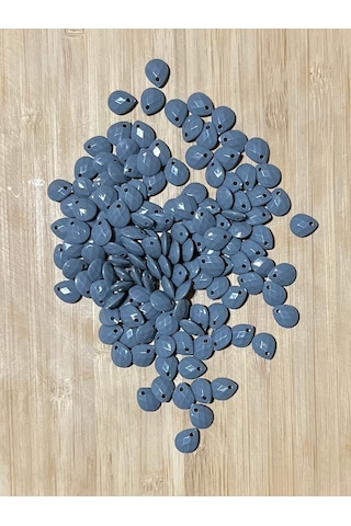Gri Rengi Oya, Abiye, Takı, Örgü Plastik Gözyaşı Damla Boncuk. 25gr. Tahmini 195 Adet.