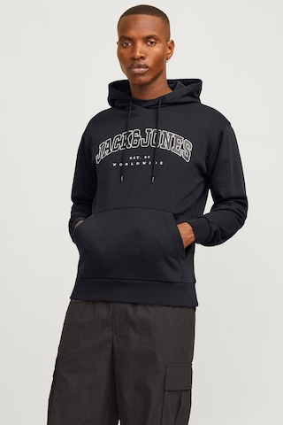 Jack & Jones Jjecaleb Varsıty Sweat Ho Siyah Erkek Sweatshirt 000000000101992600 Siyah