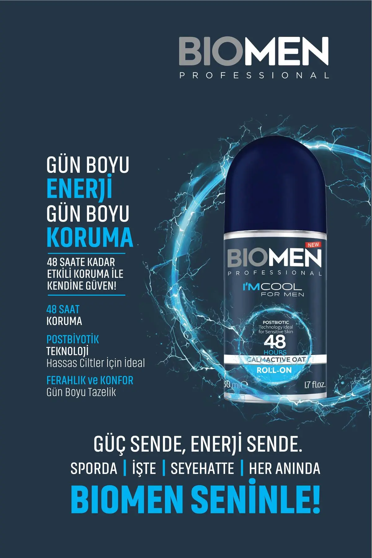 Biomen I'm Cool Erkek Roll-On Deodorant 2 x 50 ML