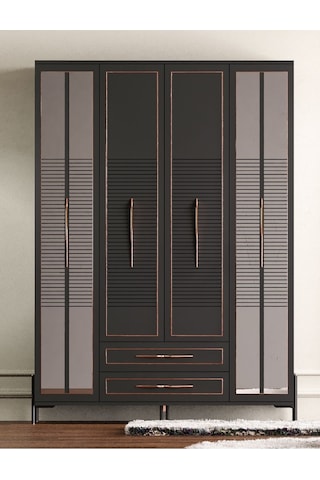 Tocco-platin 4 Kapaklı Country Gardırop