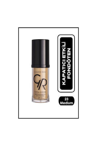 Golden Rose Total Cover Fondöten 23 Medium Yellow Beige 30 ML