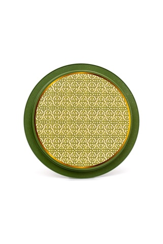 Forrest Green Home Desenli Yuvarlak Metal Tepsi, 37 Cm