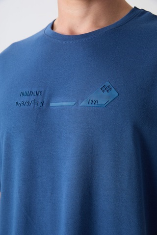 Tommy Life Parlament Pamuklu Kalın Yumuşak Dokulu Oversize Fit Baskılı Erkek T-shirt - 88330 Parlament