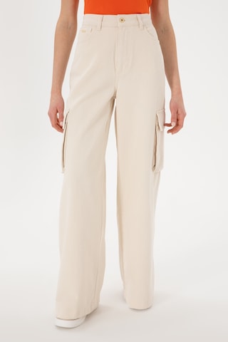 U.S. Polo Assn. Kadın Ekru Kargofit Jean Pantolon 50304313-VR019