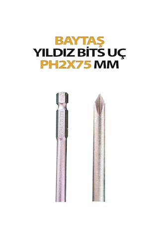 Yıldız Bits Vidalama Ucu Baytaş Ph2x75 Mm 1 Adet