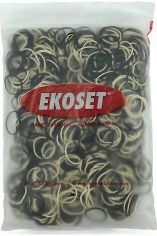 Ekoset 1000 Adet Küçük Paket Lastiği Siyah Beyaz 40 MM