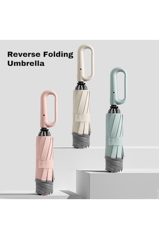 Padalink 10 Kemerli Fiber Konikli Otomatik Kapaklı Çift Kullanımlı Yağmur Şemsiyesi - Midsummer Pembe 280t Dokuma, Rüzgar Dayanıklı, Yüksek Dayanıklı