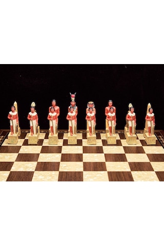 Roma - Mısır Satranç Takımı Şah 8 Cm Kleopatra Ve Roma Nın Destansı Mücadelesi Sadece Figür