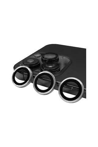 iPhone Uyumlu 13 Pro Max Raze Metal Kamera Lens - Gümüş