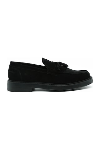 Tuna Hakiki Süet Deri Eva Taban Loafer Model Erkek Ayakkabı - 4039 Siyah